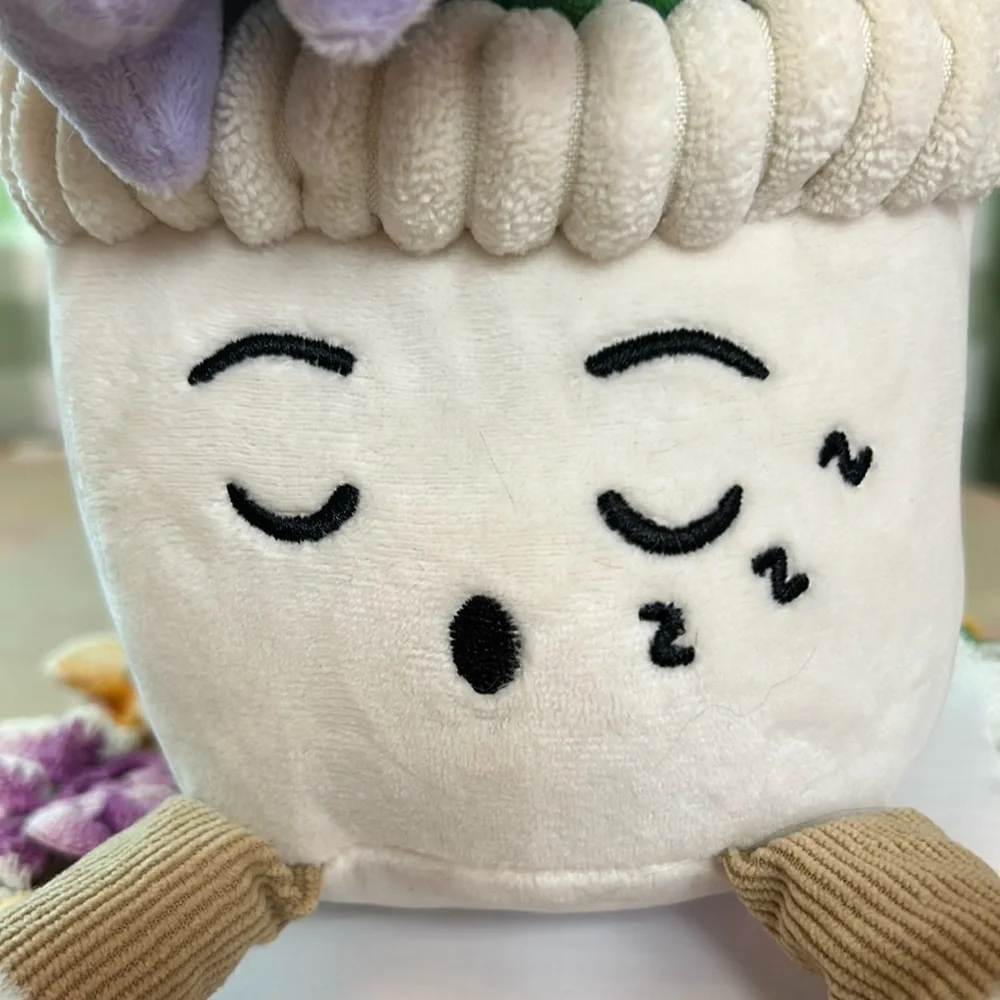 Plush Faux Wishbone Flower Happy Plant Weighted Bottom Ultra Soft Whimsical NEW